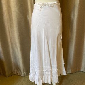 Linen low-waisted maxi skirt or knee-length dress